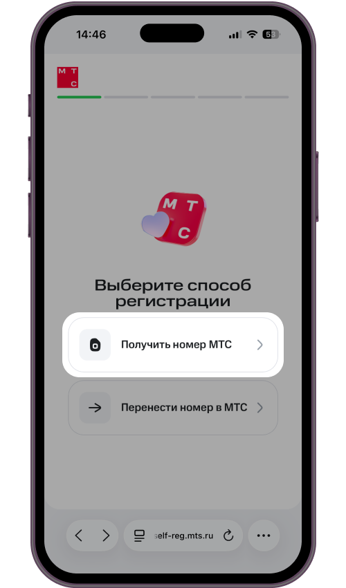 Выбор способа регистрации